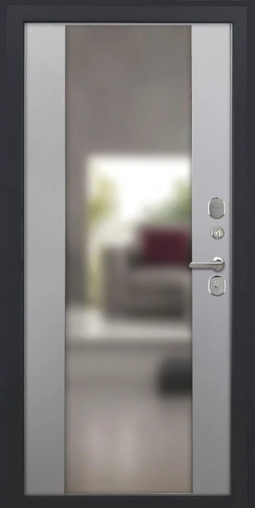 Входная дверь ДвериПРО L Термо Алиса (16мм, ПВХ софт грей, зеркало) DPRO200962 внутренняя сторона