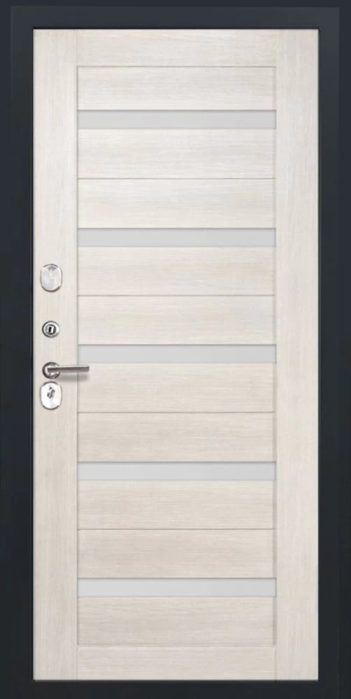 Входная дверь ДвериПРО L-43 СБ-1 (ст. белое, 16мм, беленый дуб) DPRO195811 внутренняя сторона