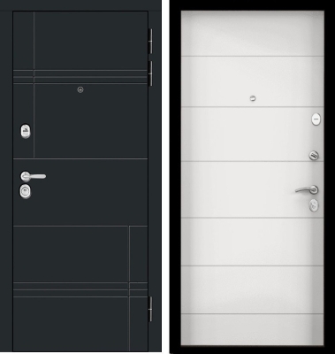 Дверь Цербер 3КЧёрный муар Луна Сменная панель